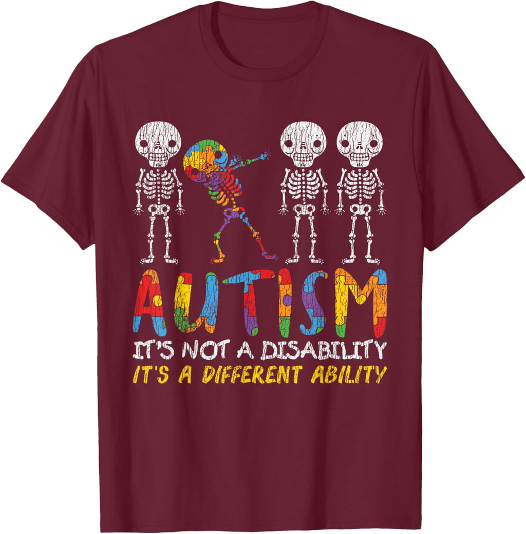 Autism Awerness - Skeleton Dabbing Autistic Kids Awareness