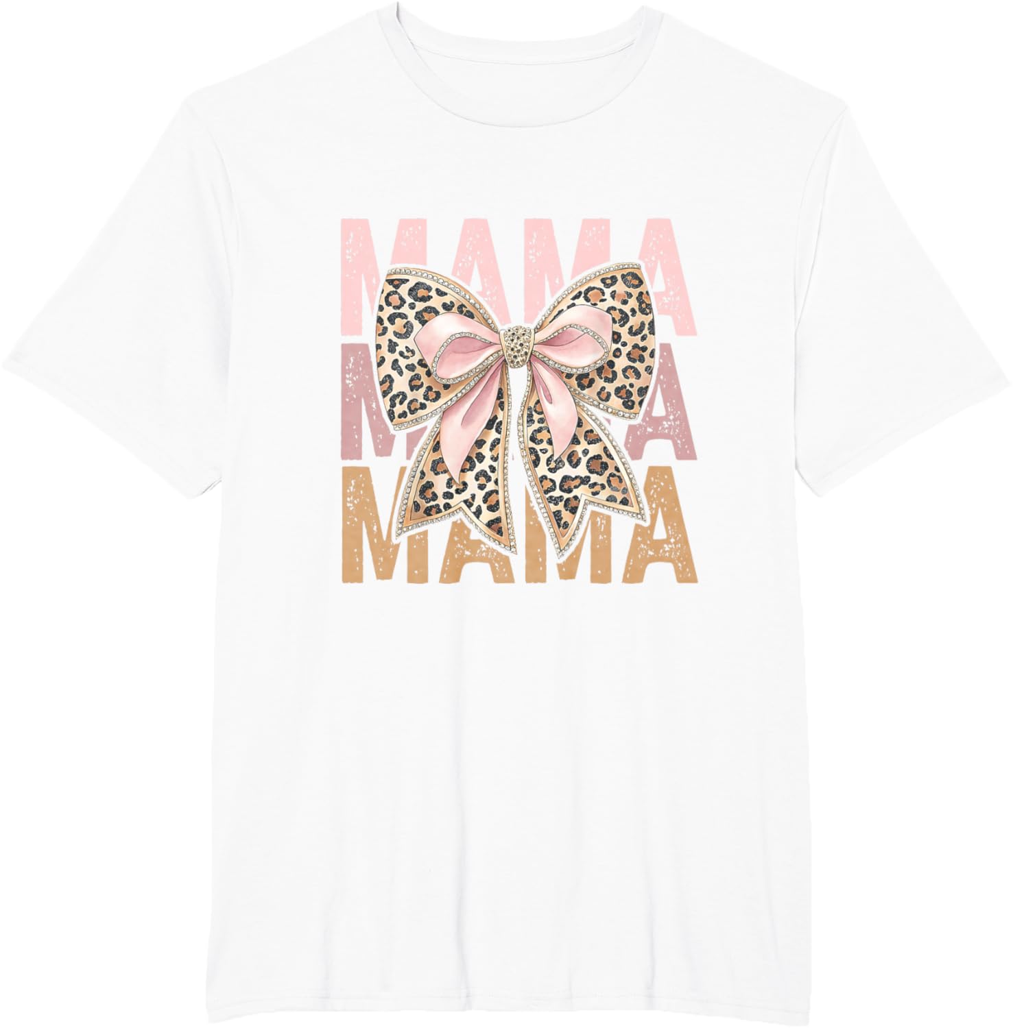 Retro Leopard Mama,Cute Mom Retro Coquette Bow Mother's Day