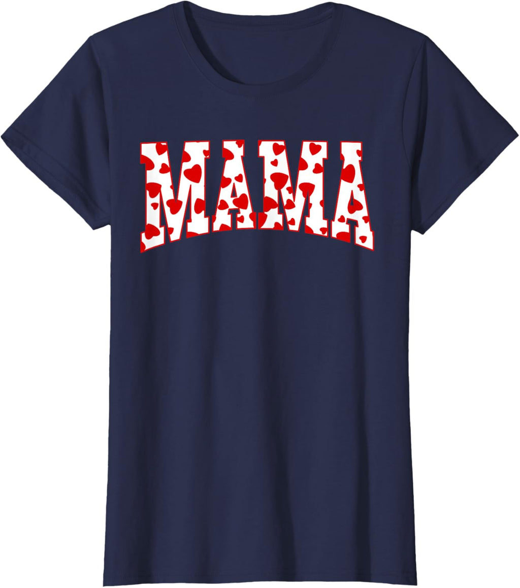 Mama Valentine Heart Valentines Day Family Matching Funny Mother Shirt