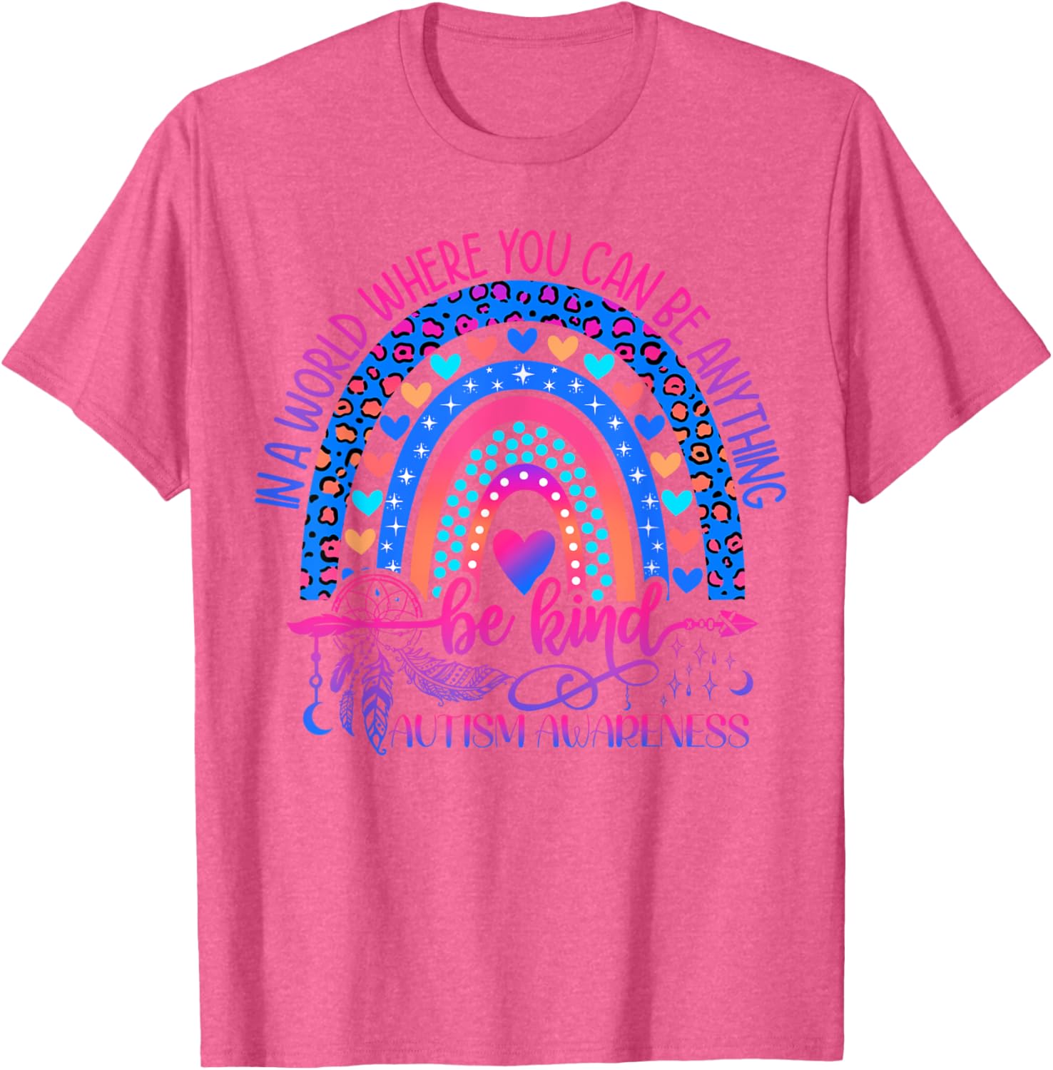 Autism Awareness Be Kind Leopard Rainbow Choose Kindness