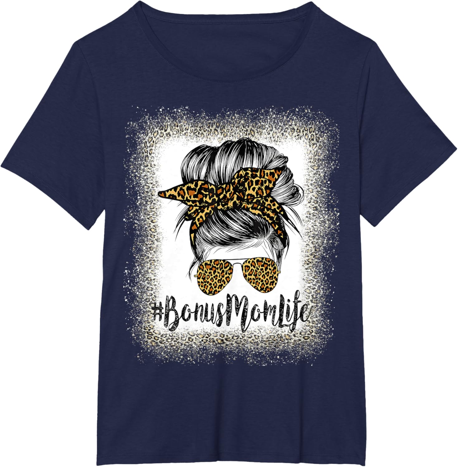 Bonus Mom Life Hair Bandana Glasses Leopard Mother's Day T