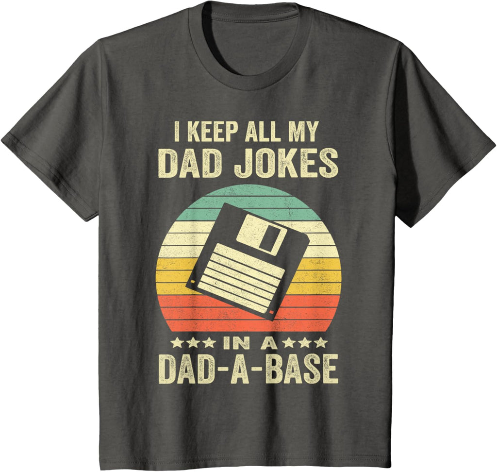 Mens Funny dad jokes in dad-a-base vintage for father's day