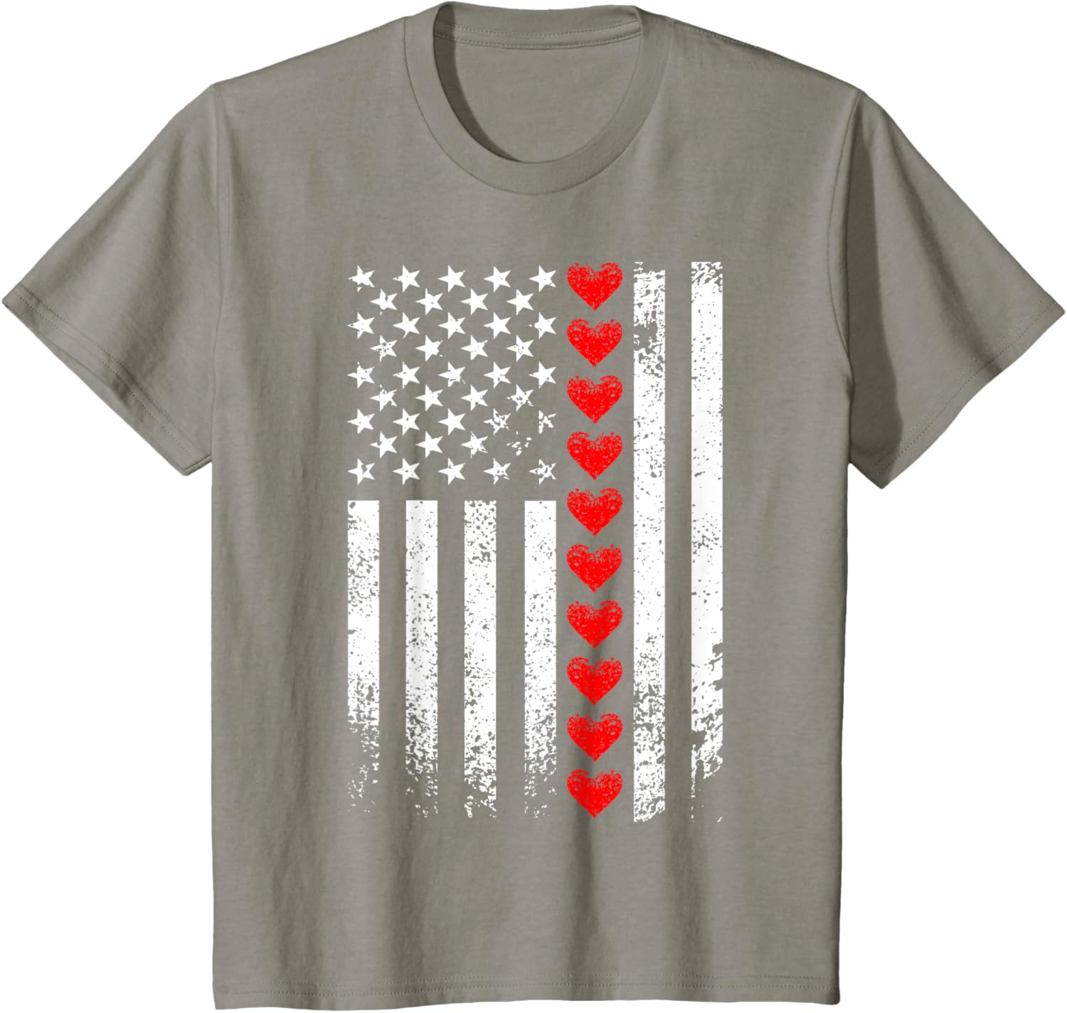 Vintage Valentines Day American Flag Hearts Mens Boys Kids