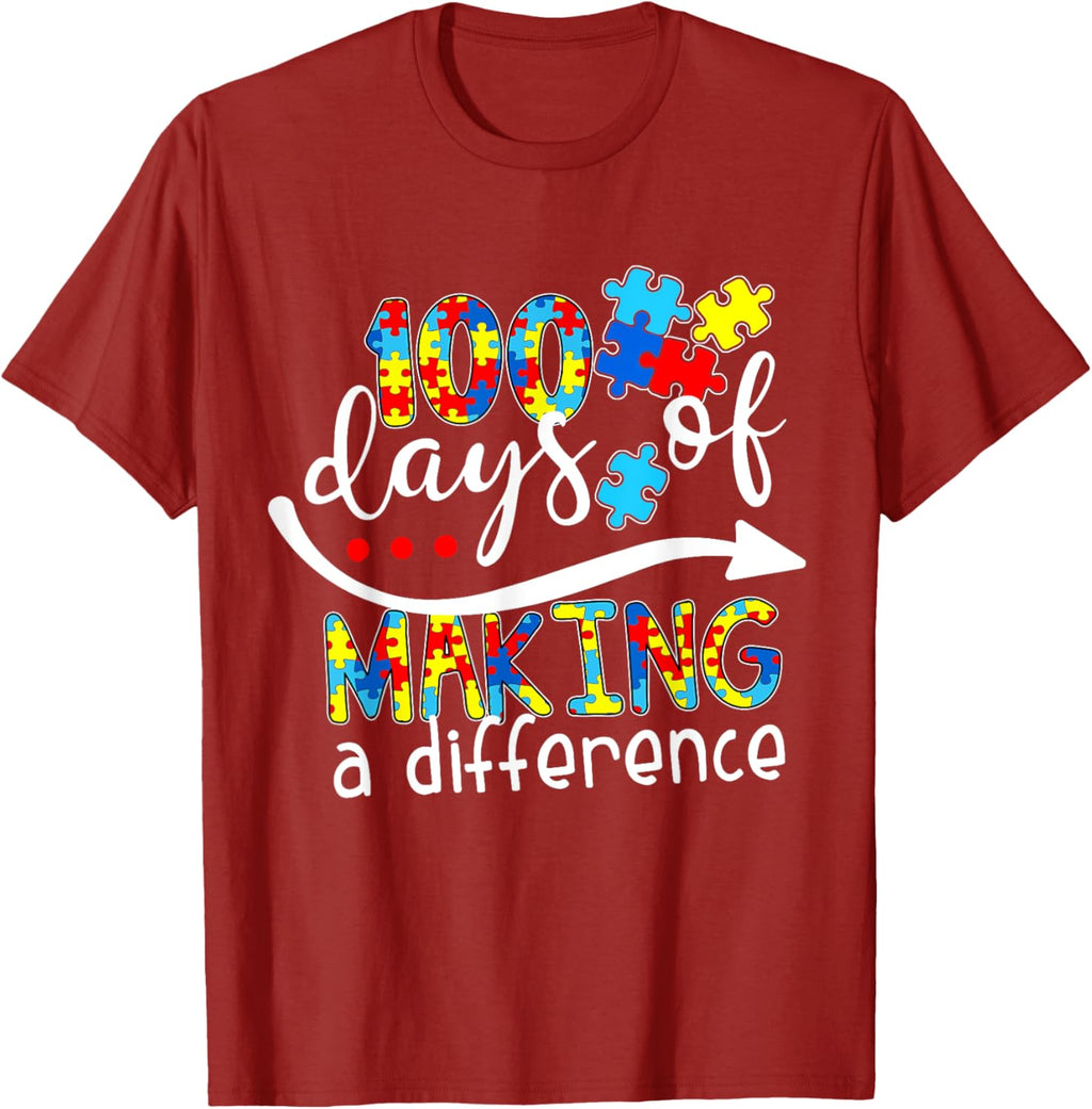 Autism 100 Days 100th day of school teacher autism awareness