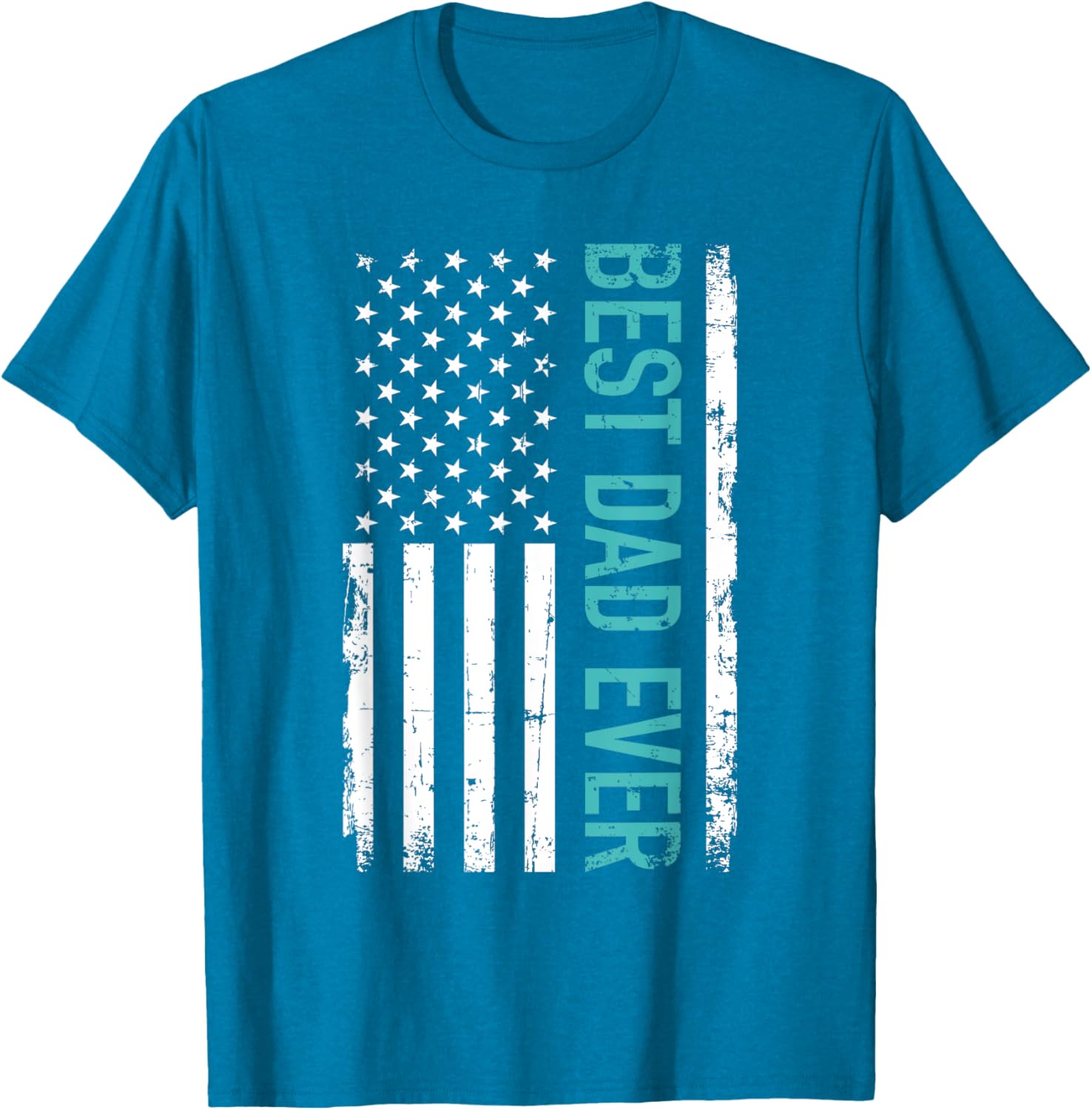Father's day Best dad ever with US american flag Short Sleeve