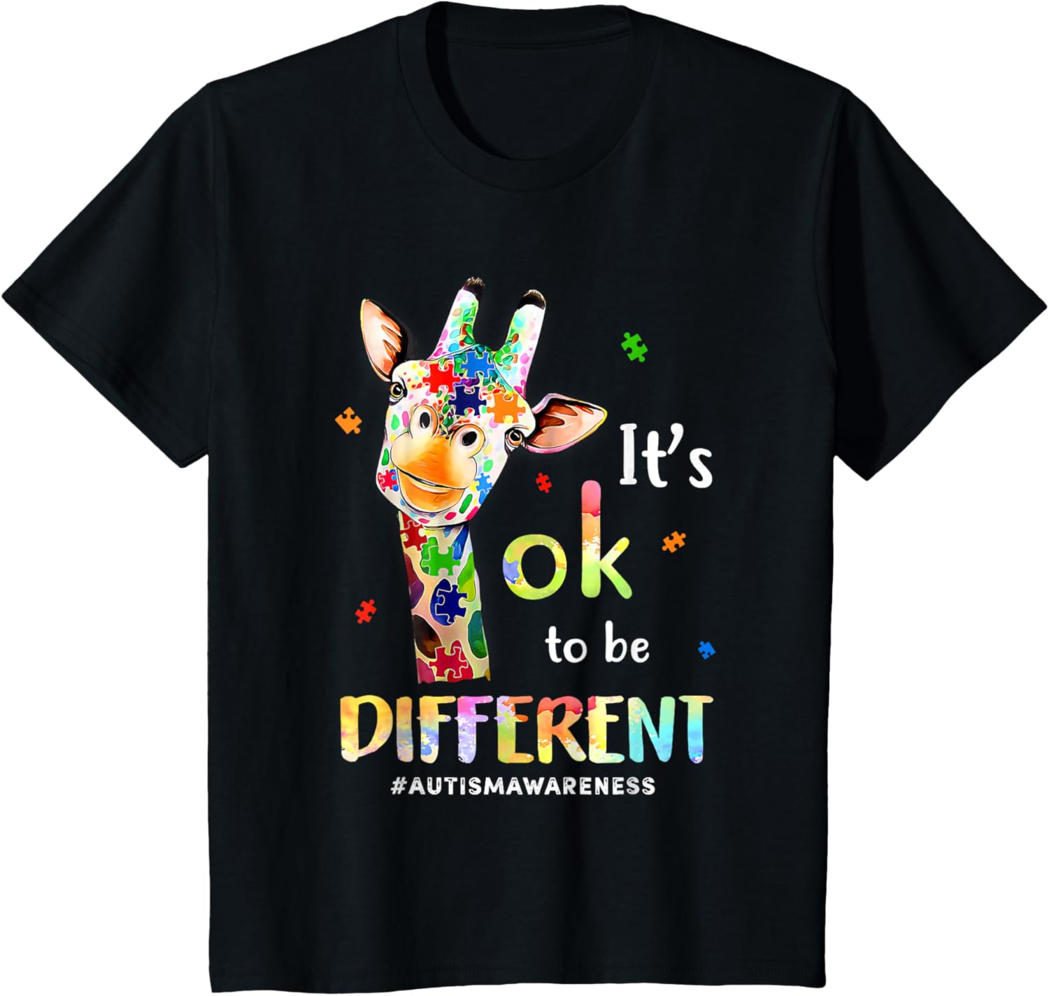 Autism Awareness Cute Giraffe Animal Its Ok To Be Different