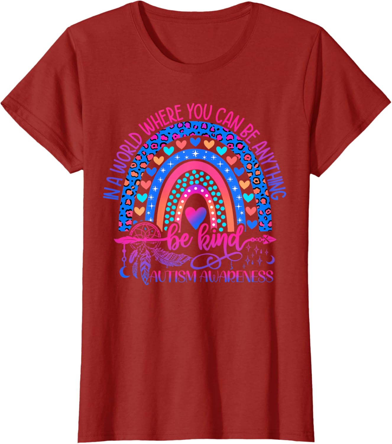 Autism Awareness Be Kind Leopard Rainbow Choose Kindness