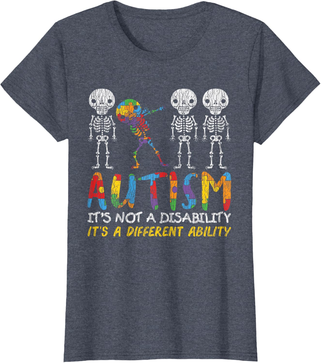 Autism Awerness - Skeleton Dabbing Autistic Kids Awareness