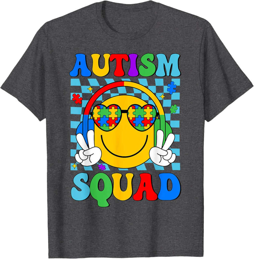Autism Awareness Autism Squad Support Smile Face Women Men