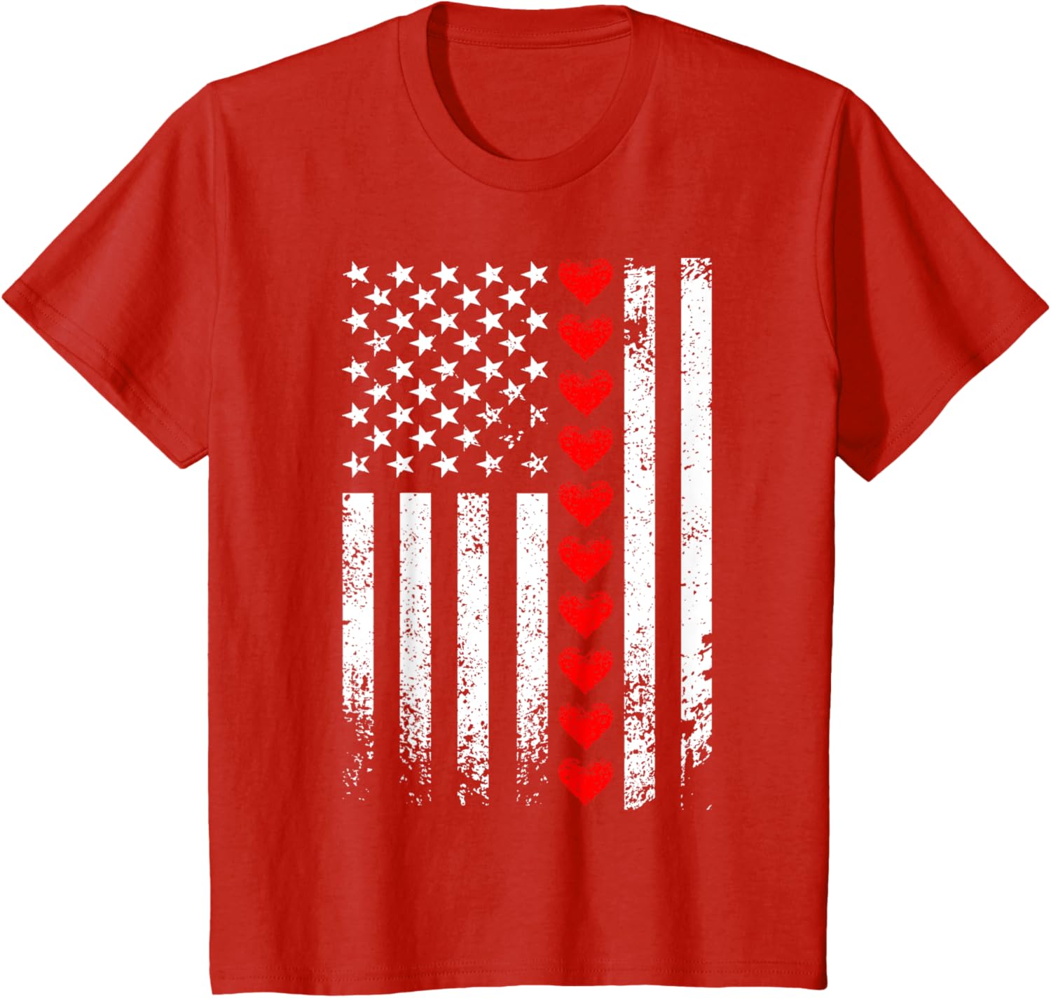 Vintage Valentines Day American Flag Hearts Mens Boys Kids