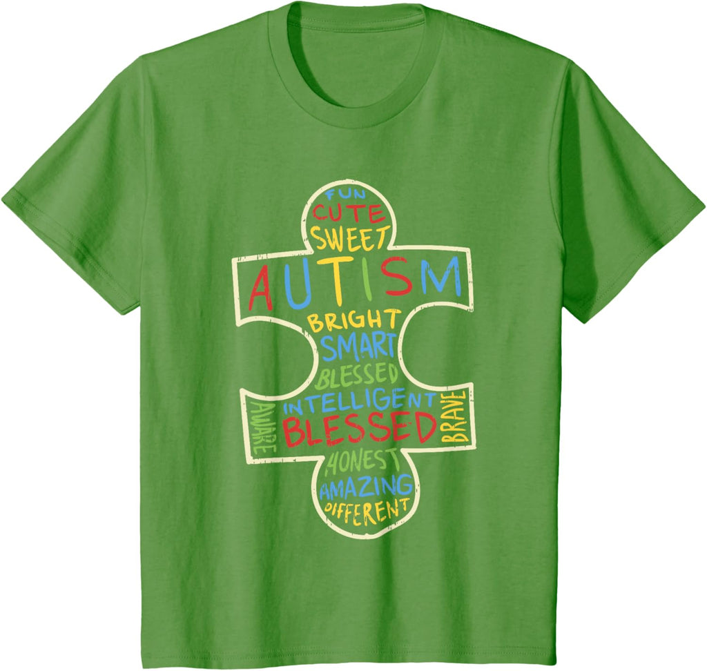 Autism Awareness Shirt Puzzle Piece Words Autistic Gift