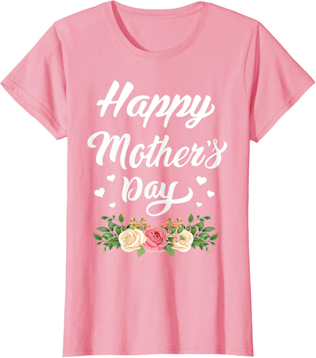 Happy Mother's Day 2024 Tshirt for Women Mom Grandma Mother Shirt