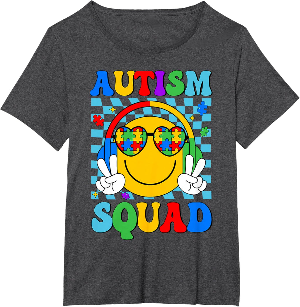 Autism Awareness Autism Squad Support Smile Face Women Men