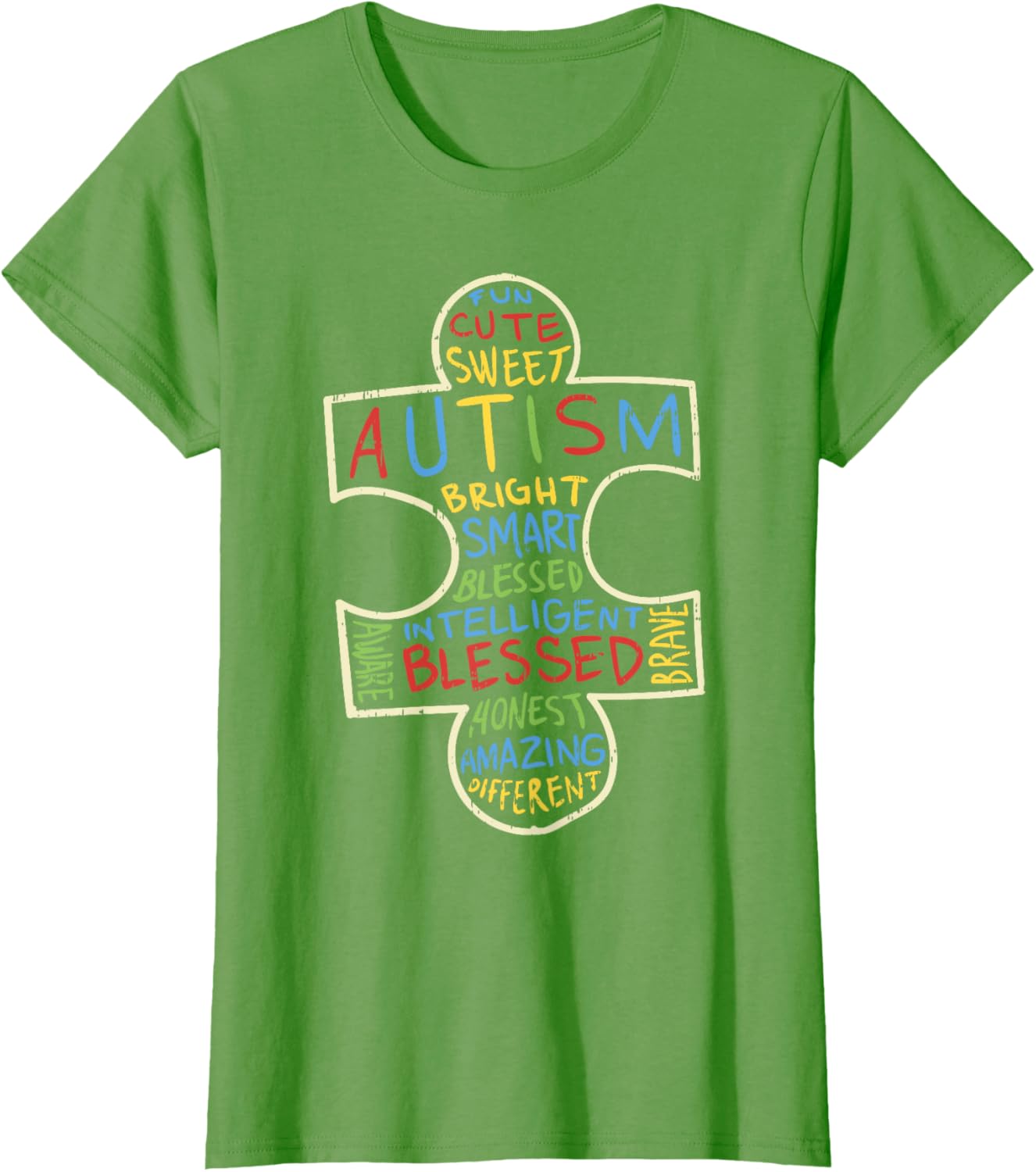 Autism Awareness Shirt Puzzle Piece Words Autistic Gift