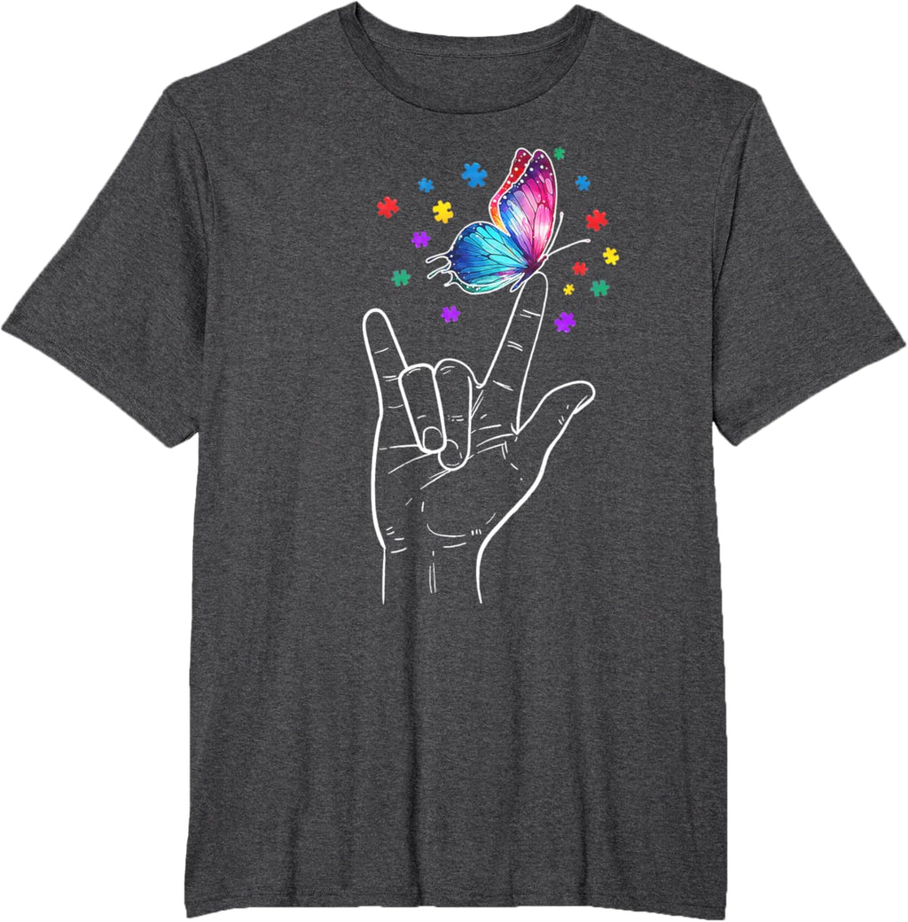 I Love You Hand Sign Language Butterfly Autism Awareness