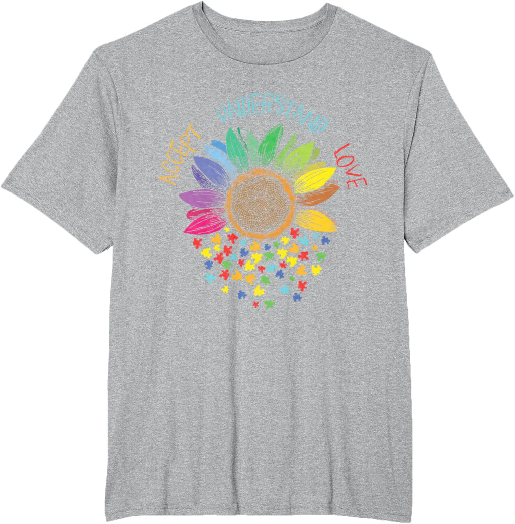 Autism Awareness Accept Understand Love ASD Rainbow Flower